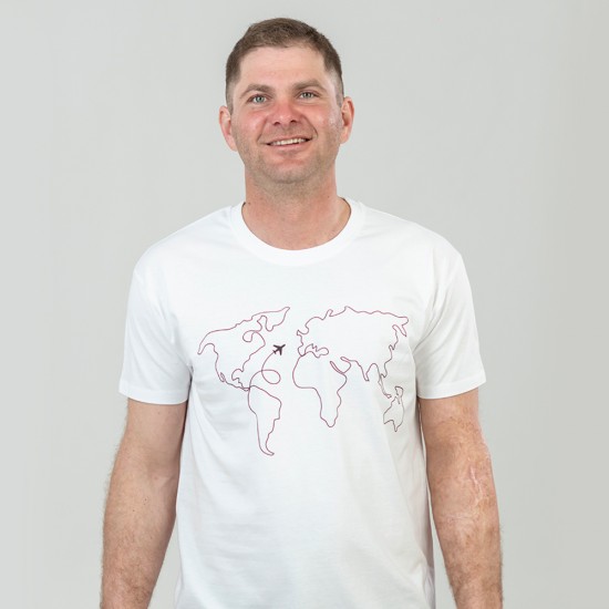 Футболка чоловіча World Map біла - 11500