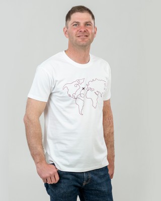 Футболка чоловіча World Map біла - 11500