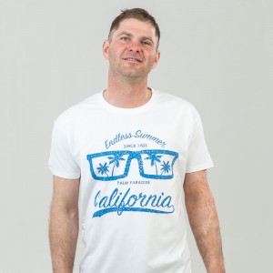Футболка чоловіча California біла - 11500 Футболка чоловіча California біла - 11500
