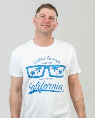 Футболка чоловіча California біла - 11500 Футболка чоловіча California біла - 11500