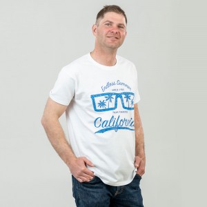 Футболка чоловіча California біла - 11500 Футболка чоловіча California біла - 11500