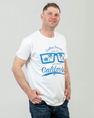 Футболка чоловіча California біла - 11500 Футболка чоловіча California біла - 11500