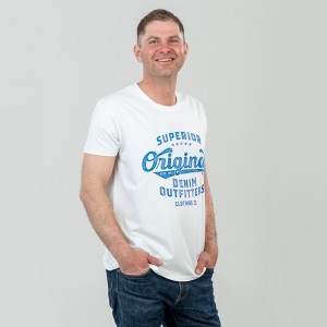 Футболка чоловіча Original Denim біла - 11500 Футболка чоловіча Original Denim біла - 11500