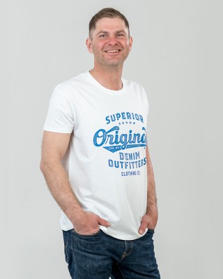 Футболка чоловіча Original Denim біла - 11500