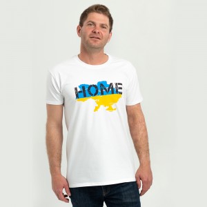 Футболка чоловіча карта України велика Home біла - 11500 Футболка чоловіча карта України велика Home біла - 11500