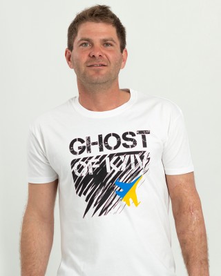 Футболка чоловіча Ghost of Kyiv біла - 11500