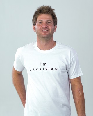 Футболка чоловіча I'am Ukrainian біла - 11500 Футболка чоловіча I'am Ukrainian біла - 11500