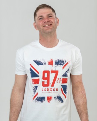 Футболка чоловіча Британський прапор97 біла - 11500