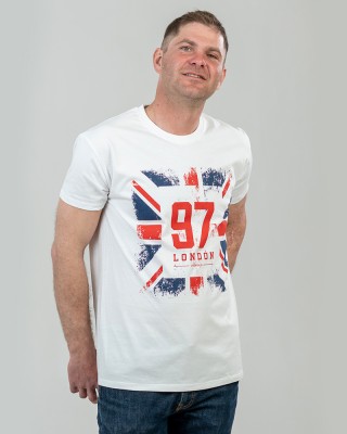 Футболка чоловіча Британський прапор97 біла - 11500