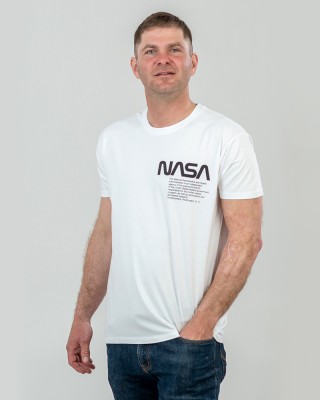 Футболка чоловіча Nasa Worm біла - 11500 Футболка чоловіча Nasa Worm біла - 11500