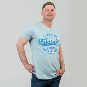 Футболка чоловіча Original Denim сіро-блакитна - 11500 Футболка чоловіча Original Denim сіро-блакитна - 11500