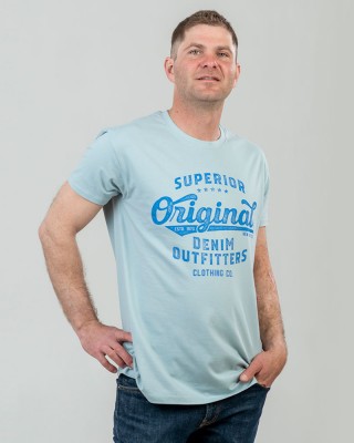 Футболка чоловіча Original Denim сіро-блакитна - 11500