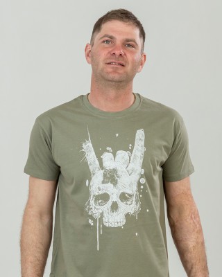 Футболка чоловіча Череп хакі - 11500 Футболка чоловіча Череп хакі - 11500