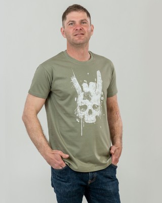 Футболка чоловіча Череп хакі - 11500 Футболка чоловіча Череп хакі - 11500
