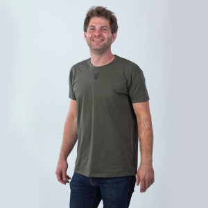 Футболка хакі з Тризубом чоловіча - 11500 Футболка хакі з Тризубом чоловіча - 11500