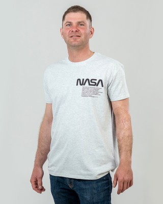 Футболка чоловіча Nasa Worm світло-меланжева - 11500