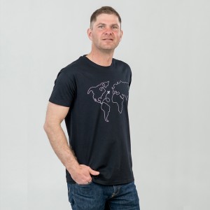 Футболка чоловіча World Map чорна - 11500 Футболка чоловіча World Map чорна - 11500