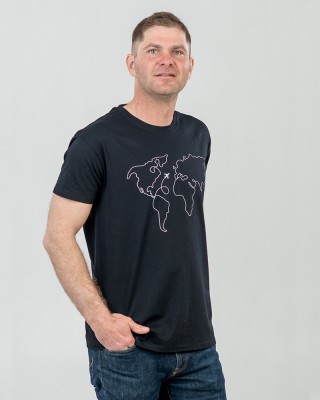 Футболка чоловіча World Map чорна - 11500