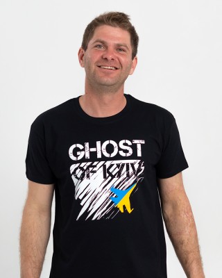 Футболка чоловіча Ghost of Kyiv чорна - 11500 Футболка чоловіча Ghost of Kyiv чорна - 11500