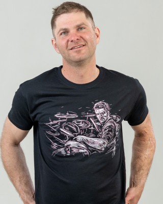 Футболка чоловіча Барабанщик чорна - 11500