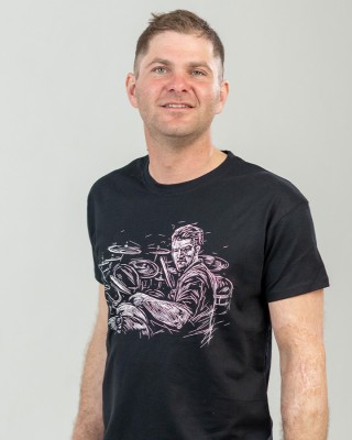 Футболка чоловіча Барабанщик чорна - 11500