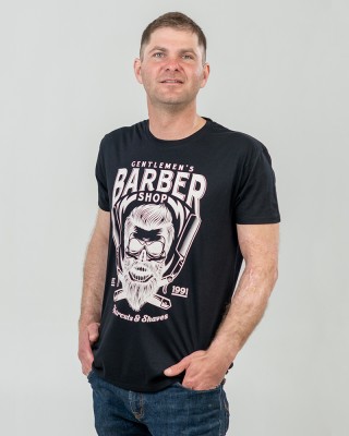 Футболка чоловіча Барбер Шоп чорна - 11500