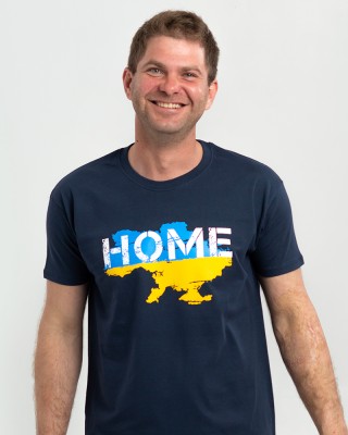Футболка чоловіча мапа України велика - Home темно-синя - 11500
