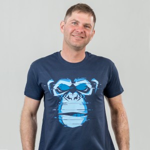 Футболка чоловіча Monkey темно-синя - 11500 Футболка чоловіча Monkey темно-синя - 11500