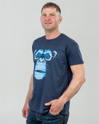 Футболка чоловіча Monkey темно-синя - 11500 Футболка чоловіча Monkey темно-синя - 11500