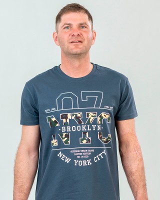 Футболка чоловіча NYC графітова - 11500 Футболка чоловіча NYC графітова - 11500