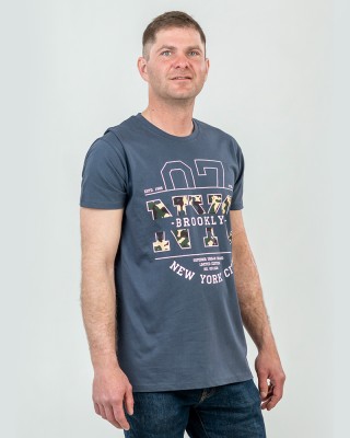 Футболка чоловіча NYC графітова - 11500 Футболка чоловіча NYC графітова - 11500