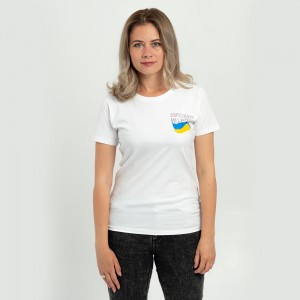 Футболка жіноча Доброго вечора ми з України біла - 11502