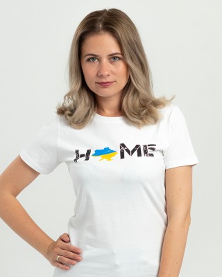 Футболка жіноча біла Home карта України - 11502 Футболка жіноча біла Home карта України - 11502