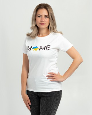 Футболка жіноча біла Home карта України - 11502 Футболка жіноча біла Home карта України - 11502