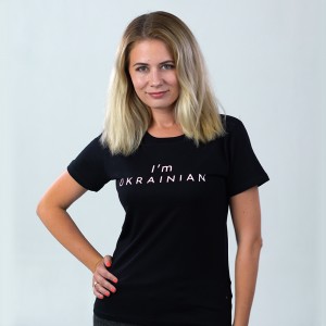 Футболка жіноча I'am Ukrainian чорна - 11502 Футболка жіноча I'am Ukrainian чорна - 11502