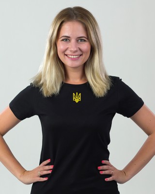 Футболка жіноча Тризуб чорна - 11502 Футболка жіноча Тризуб чорна - 11502