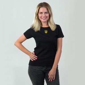 Футболка жіноча Тризуб чорна - 11502 Футболка жіноча Тризуб чорна - 11502