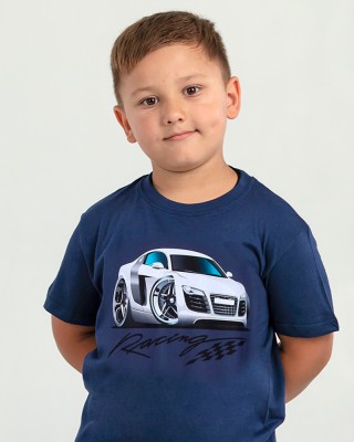 Футболка дитяча Racing джинс - 11970 Футболка дитяча Racing джинс - 11970