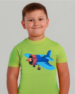 Футболка дитяча Літачок світло-зелена - 11970