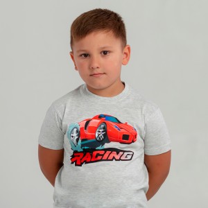 Футболка дитяча Racing світло-меланжева - 11970 Футболка дитяча Racing світло-меланжева - 11970