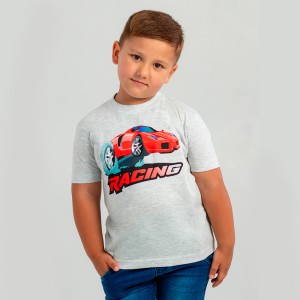 Футболка дитяча Racing світло-меланжева - 11970 Футболка дитяча Racing світло-меланжева - 11970