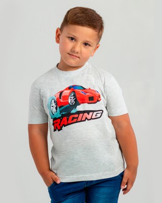 Футболка дитяча Racing світло-меланжева - 11970 Футболка дитяча Racing світло-меланжева - 11970