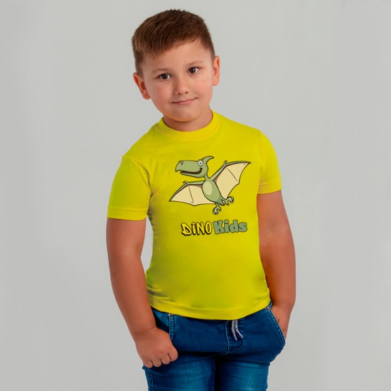 Футболка дитяча Динозаврик Dino лимонна - 11970
