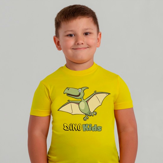Футболка дитяча Динозаврик Dino лимонна - 11970