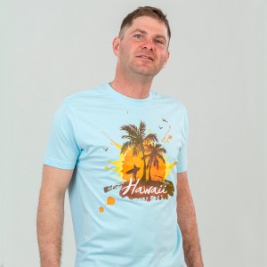 Футболка чоловіча Hawaii блакитна - 2134011 Футболка чоловіча Hawaii блакитна - 2134011