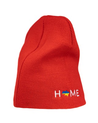 Шапка з вишивкою мапа України червона - 3000-5/5 Шапка з вишивкою мапа України червона - 3000-5/5