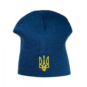 Шапка з вишивкою Тризуб темно-синя - 3009-14/4 Шапка з вишивкою Тризуб темно-синя - 3009-14/4