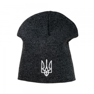 Шапка з вишивкою Тризуб чорна - 3009-3/4 Шапка з вишивкою Тризуб чорна - 3009-3/4