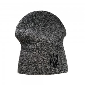 Шапка з вишивкою Тризуб сіра - 3009-7/4 Шапка з вишивкою Тризуб сіра - 3009-7/4