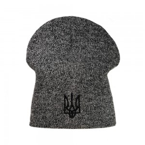 Шапка з вишивкою Тризуб сіра - 3009-7/4 Шапка з вишивкою Тризуб сіра - 3009-7/4